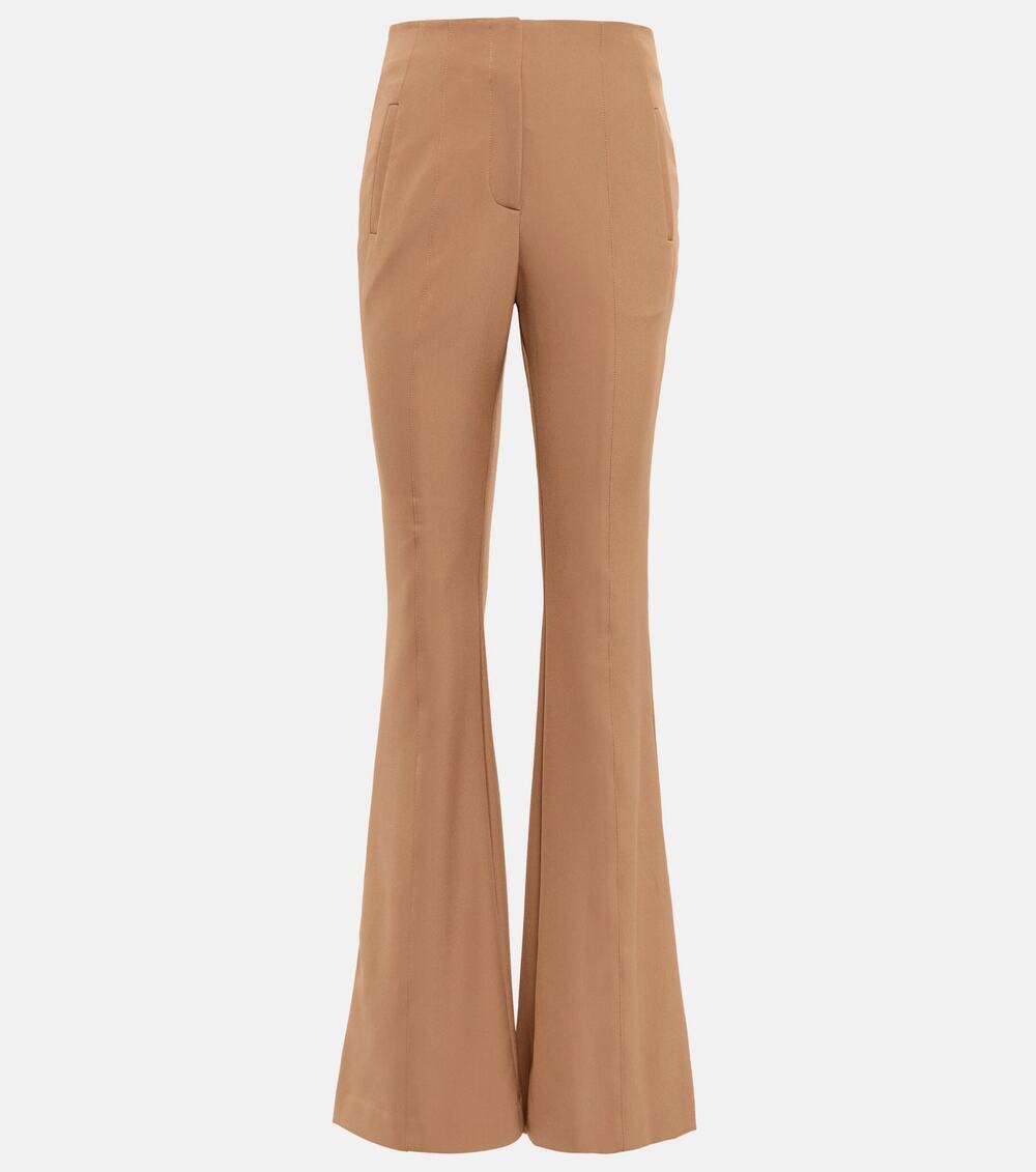 Veronica Beard Azariah High-Rise Flared Pants in Acorn Size 4